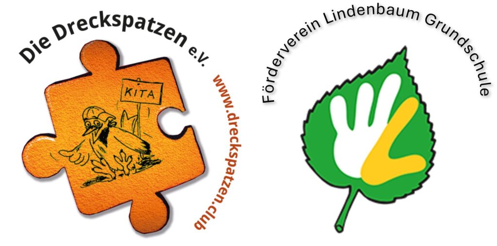 Logos Fördervereine "Die Dreckspatzen e.V." der KiTa St. Elisabeth und der Lindenbaum Grundschule Sankt Sebastian